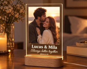 Custom Photo LED Light for her, Personalized Photo Night Light, Acrylic Picture Lamp, Graduation Gift, Anniversary Gift, Birthday Gift