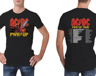 ACDC Band AC/DC Rock Music Band Pwr Up - Pwr Up Tour 2024 with Pwr Tour Dates T-Shirt, Men's T-shirt Women's T-shirt Children's T-shirt full size