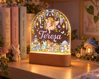 Personalized Fairy Night Light, Custom Butterfly Night Light With Kids Name, Baby Girls Nursery Decor, 1st Birthday Gift, Christmas Gifts