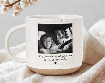 Personalized Photo Pottery Mug, Gift for Mom Dad, Custom Polaroid Photo Mug, Gift from Daughter, Custom Mug Gift for Mom, Picture Cup Gifts