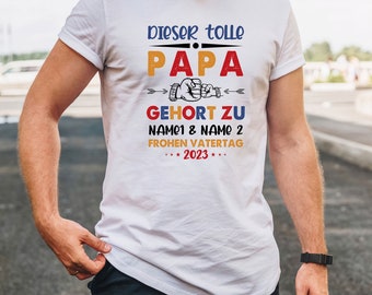 Papa T-shirt personnalisé | Cadeau | Fête des pères | anniversaire| naissance | Papa | Famille | Enfants | Ce super papa