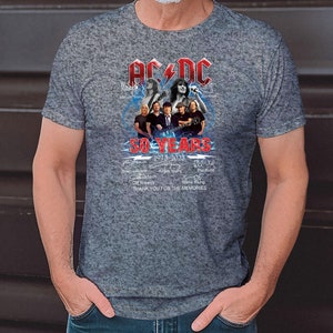 ACDC Band 50th Anniversary 1973 2023 Signature T-Shirt, ACDC TShirt Full Size S 5XL, Rock and Roll Shirt image 6