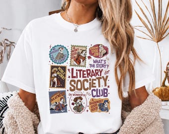 Wishbone Literary Society Club Shirt, Retro Stamp Dog Tee, Book Lover Teacher Gift, 90s Nostalgia Apparel