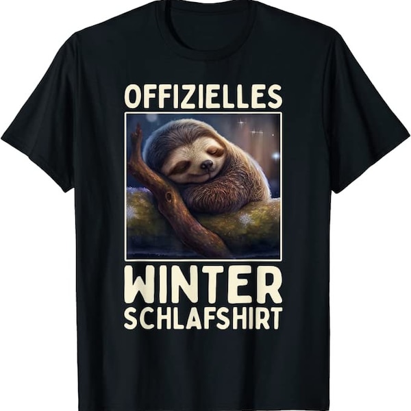 Faultier Offizielles Winter Schlafshirt Winterschlaf Schlaf T-Shirt von XS bis 5XL