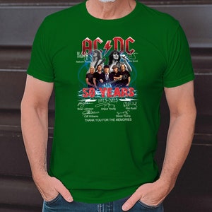 ACDC Band 50th Anniversary 1973 2023 Signature T-Shirt, ACDC TShirt Full Size S 5XL, Rock and Roll Shirt image 7