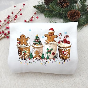 Gingerbread Christmas Coffee Shirt, Weihnachts Tasse Sweatshirt, Lebkuchen T-Shirt, Süßes Winter Motiv Pullover, Festliches Unisex Geschenk