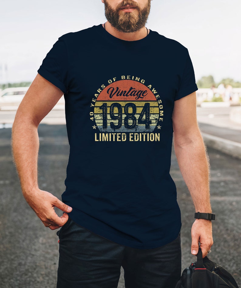 40th Birthday Gifts Vintage 1984 Limited Edition 40 Year Old T-Shirt from XS to 5XL Navy
