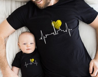 Dortmund Herzschlag Skyline Puls Ruhrpott Stadion Dortmunder T-Shirt, Baby Bodysuit | Geschenk für Borussia-Fan Deutscher Meisterschaft 2023