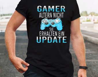 Funny gaming gamer update boys gaming nerd t-shirt, gamer saying tshirt