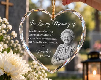 Custom Photo Memorial Ornament, Personalized Remembrance Ornament, In Loving Memory Christmas Ornament, Loss of Mom Dad Grandma Gift