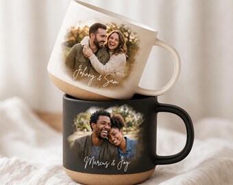 Custom Photo Mug with Name, Personalized Family Picture Coffee Cup, Memorial or Birthday Gift, Single or Double Sided