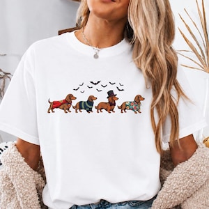 Halloween Dachshund Shirt, Wiener Dog Shirt, Dachshund Halloween Tee, Spooky Dog Shirt, Comfort Colors Dachshund Tee