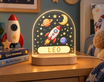 Personalized LED Space Lamp, Kids Night Light Gift, Space Stars Light, Birthday Gifts for Kids, Kids Bedroom Nursery Table Light