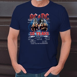 ACDC Band 50th Anniversary 1973 2023 Signature T-Shirt, ACDC TShirt Full Size S 5XL, Rock and Roll Shirt image 8