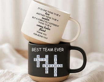 Personalized Best Team Scrabble Coffee Mug, Boss Appreciation Gift, Office Team Coffee Cup, Mentor Gift, Thank You Gift