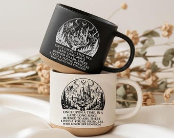 Throne Of Glass Kingdom Mug, Fantasy Castle Pottery Mug, Once Upon A Time Quote Coffee Cup, Romantasy Reader Gift