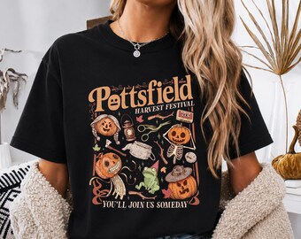 Pottsfield Harvest Festival Shirt Shirt, Pumpkin Village T Shirt, Vintage Cartoon Tee For Halloween Season
