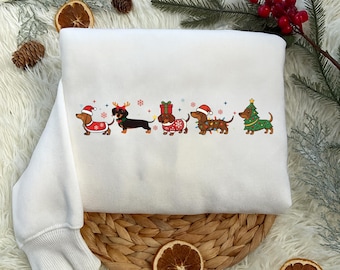 Dachshund Christmas Shirt, Funny Dog T-Shirt, Xmas Dachshund Sweatshirt, Winter Dog Sweater Unisex