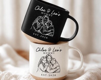Personalized Mom Mug with Kids Names, Custom Mommy Ceramic Cup, Mother’s Day Gift from Children, Birthday Christmas Gift for Mom