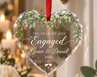 Personalized Engagement Ornament, The Year We Got Engaged Keepsake, Engagement Gifts For Couples, Wedding Gifts, Engaged Christmas Ornament