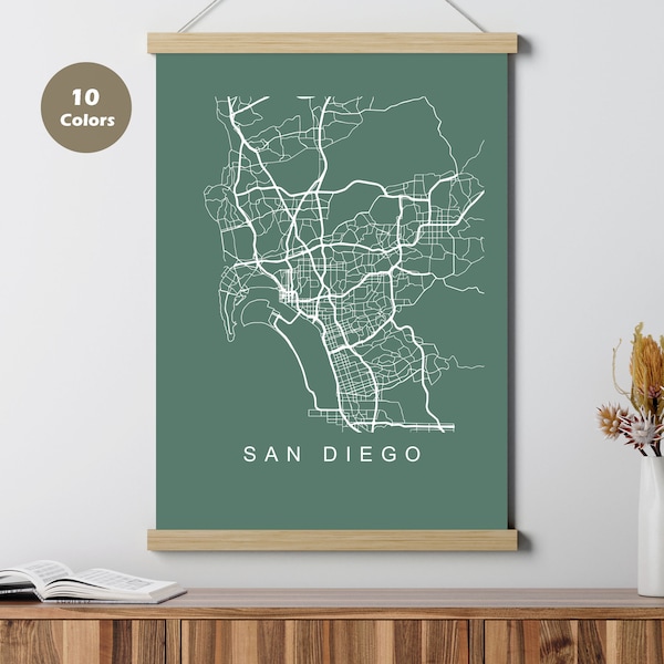 San Diego City Map Poster, California, United States of America Print, Printable Wall Art, Unique Road Trip Holiday Gift