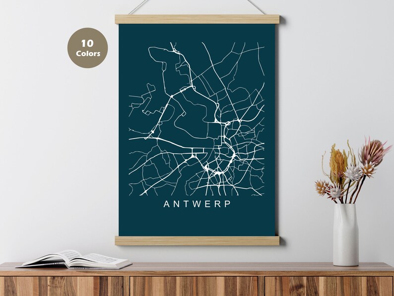 Antwerp City Map Poster, Belgium, Europe Map Print, Canvas Wall Art ...