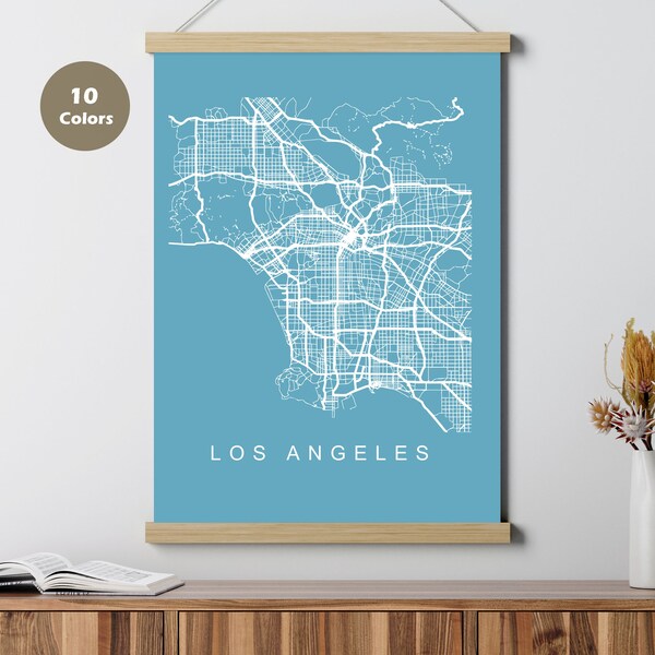 Los Angeles City Map Poster, California, United States of America Print, Printable Wall Art, Unique Road Trip Holiday Gift