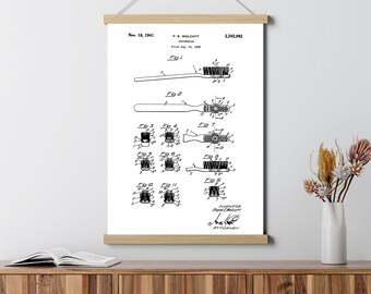 Toothbrush Patent Poster, Doctor Dentist Gift, Medical Nursery Poster