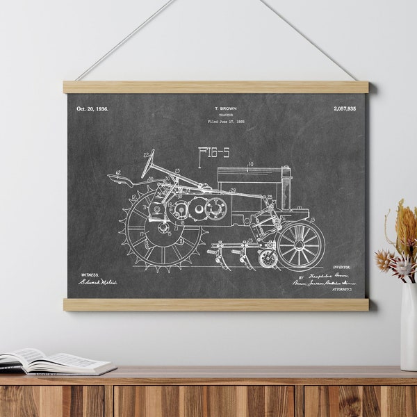 Tractor Patent Poster, Farmer Gifts, Farm Decor, Car Guy Prints, Mechanical Engineer Posters, Blueprint