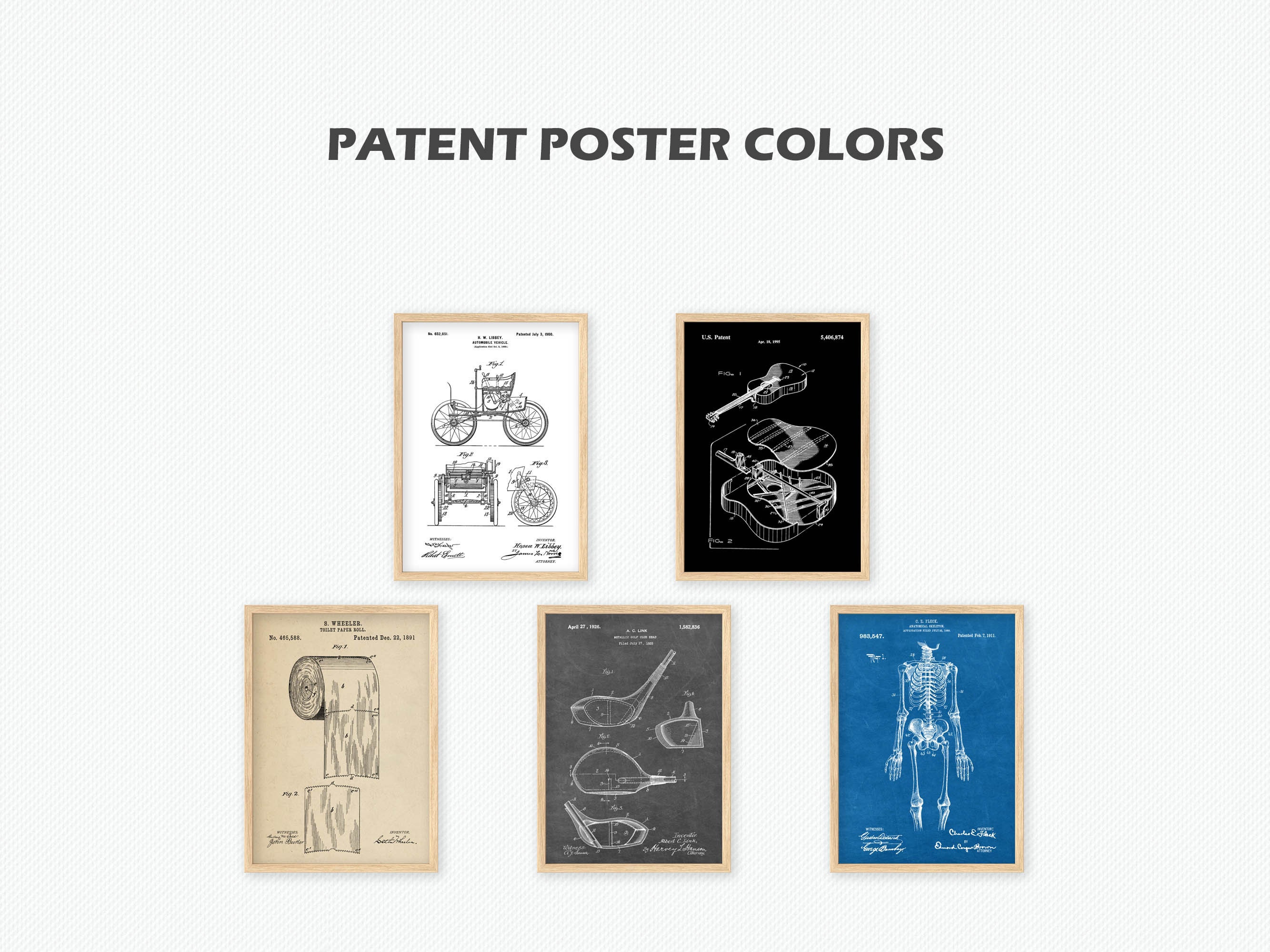 My Entire Patent Collection 653 Patent Posters in 86 Colors Etsy UK