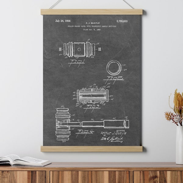 Judges Gavel Patent Poster, Police Officer Lawyer Gifts Blueprint