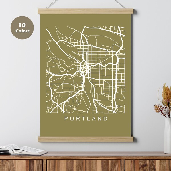 Portland City Map Poster, Oregon, United States of America Print, Printable Wall Art, Unique Road Trip Holiday Gift