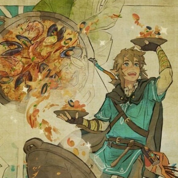 Legend of Zelda Poster Art Print : Paella aux fruits de mer