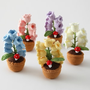 Lampe de Muguet de Mai au crochet, Lily of the valley, tricot cadeau, fleurs fait à main
