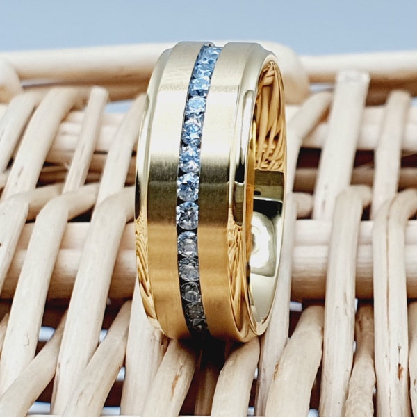 Yellow Gold Ring/Wedding Band/Men’s Wedding Ring/Couple Ring/Gold Men’s Ring/Diamond Mens Band/Titanium Diamond Ring/Marriage Ring/Gift Band