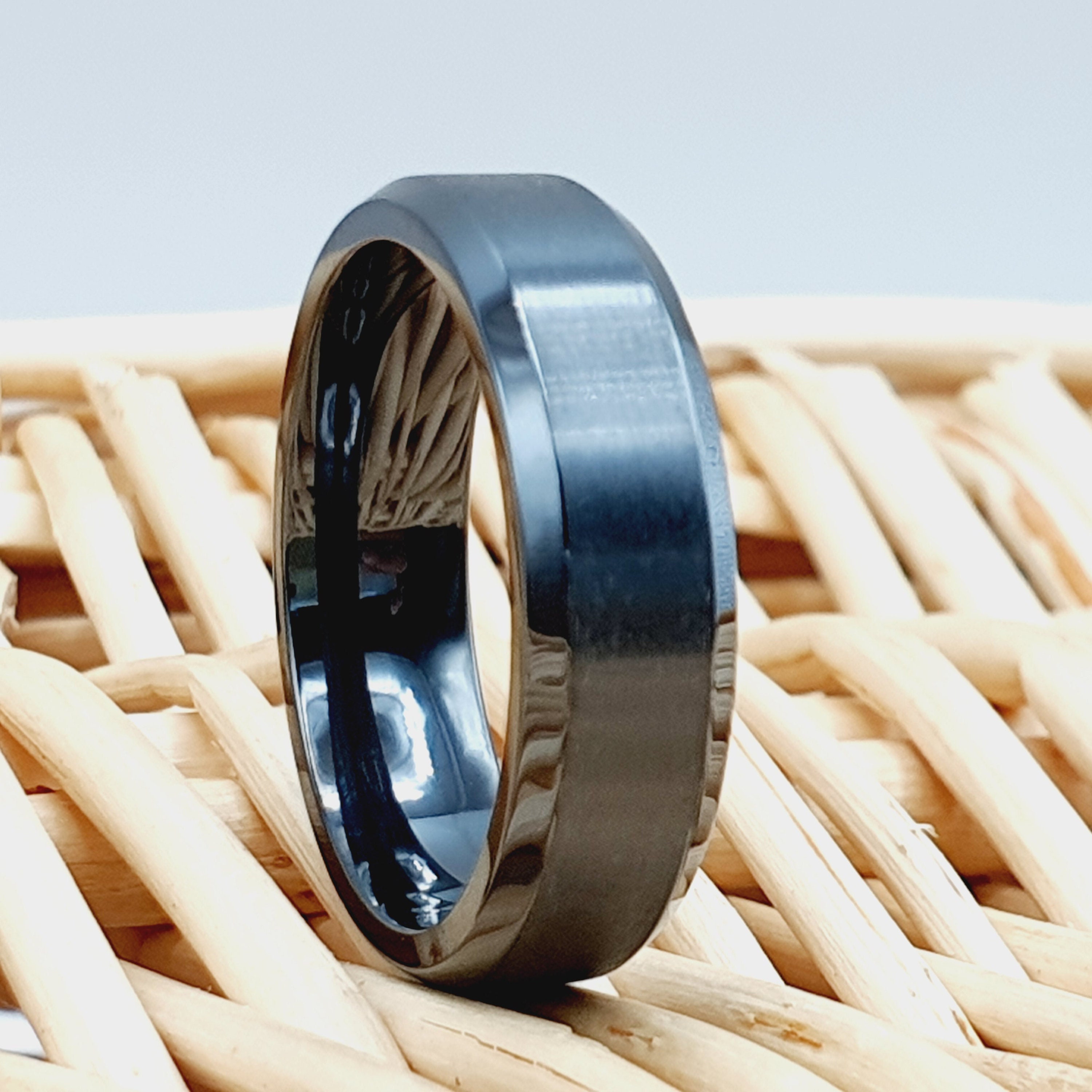 Black Zirconium Ring - Zirconium Wedding Ring - Black Wedding Band - Z -  Lucky Love Rings