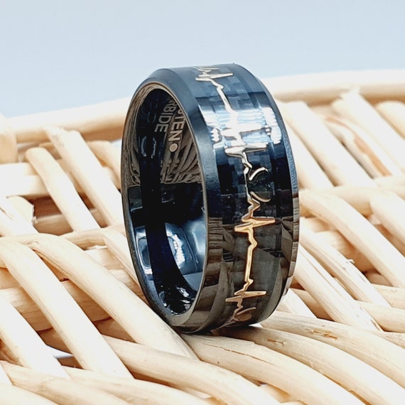 Tungsten heartbeat best sale ring