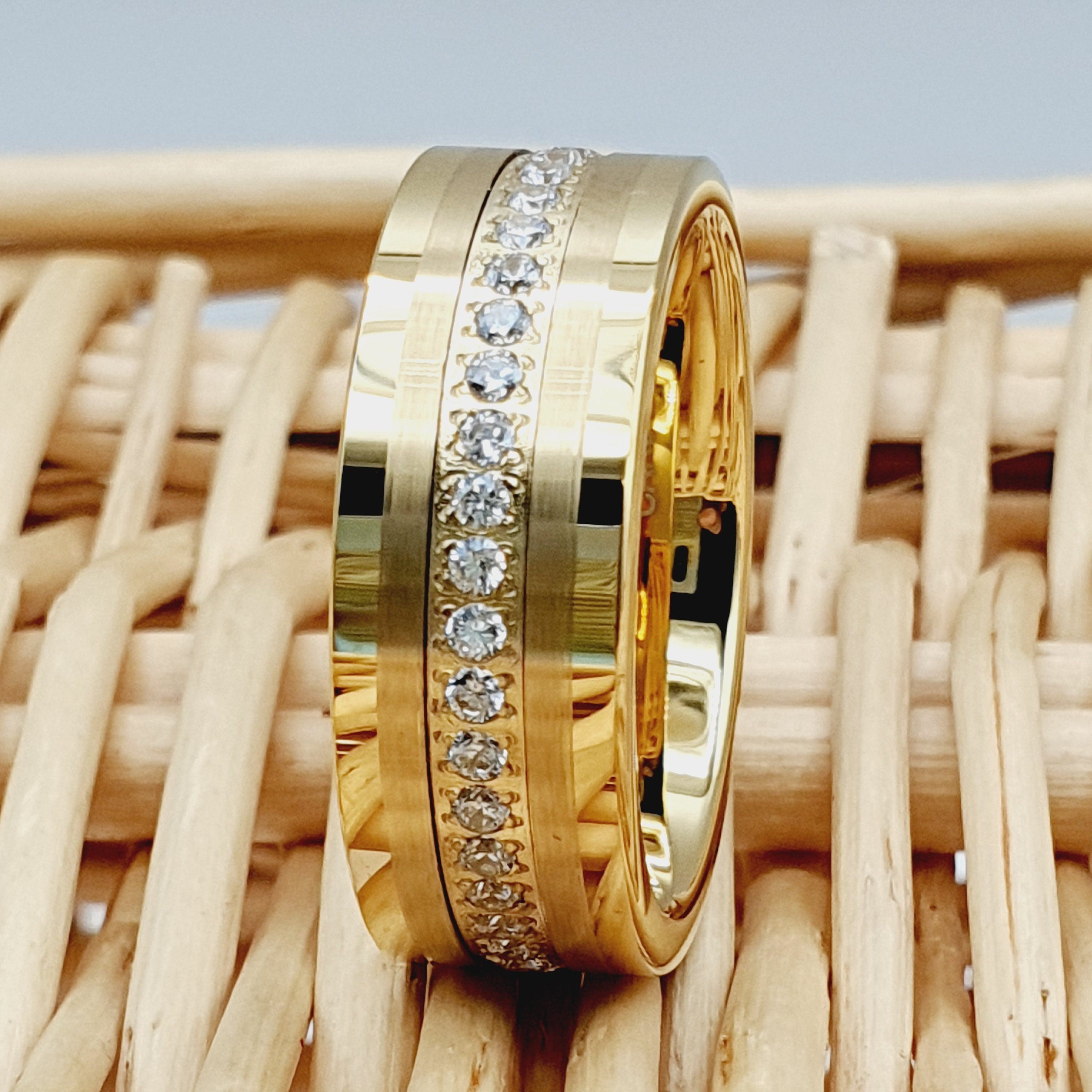 Wedding Band Ring Set for Him Her Diamond Ring Gold Engagement