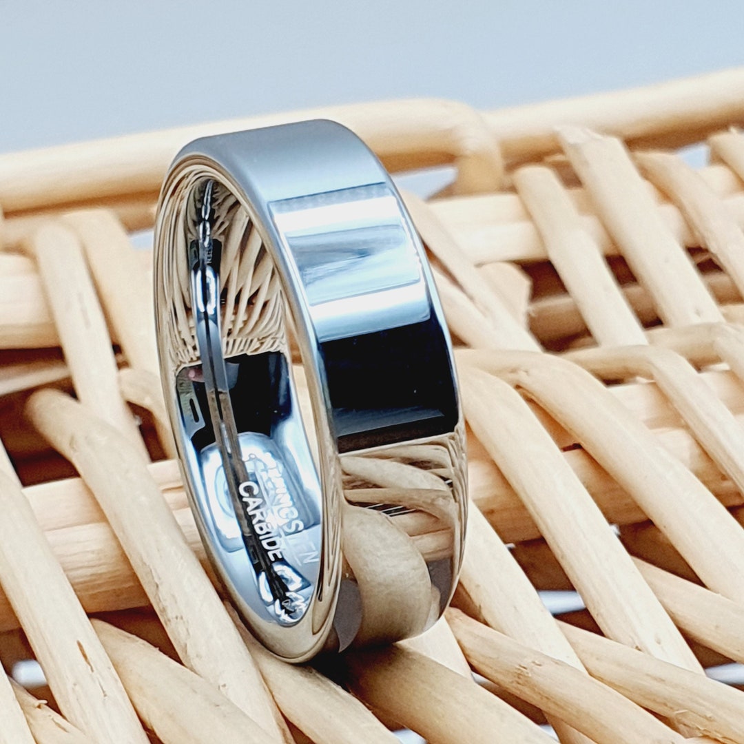 Promise Rings, Anniversary Band, Mens and Womens Ring, Tungsten Wedding