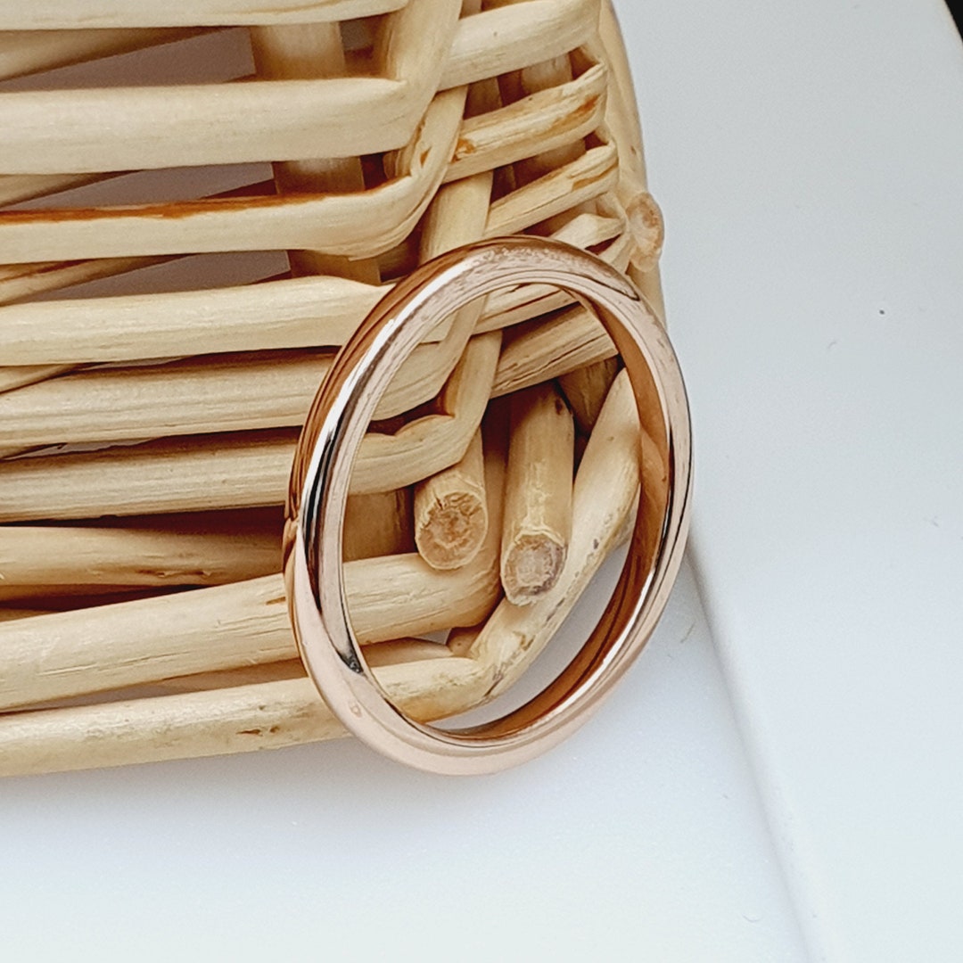 Plain Rose Gold Band / Dainty Stacking Ring / Simple Delicate Ring