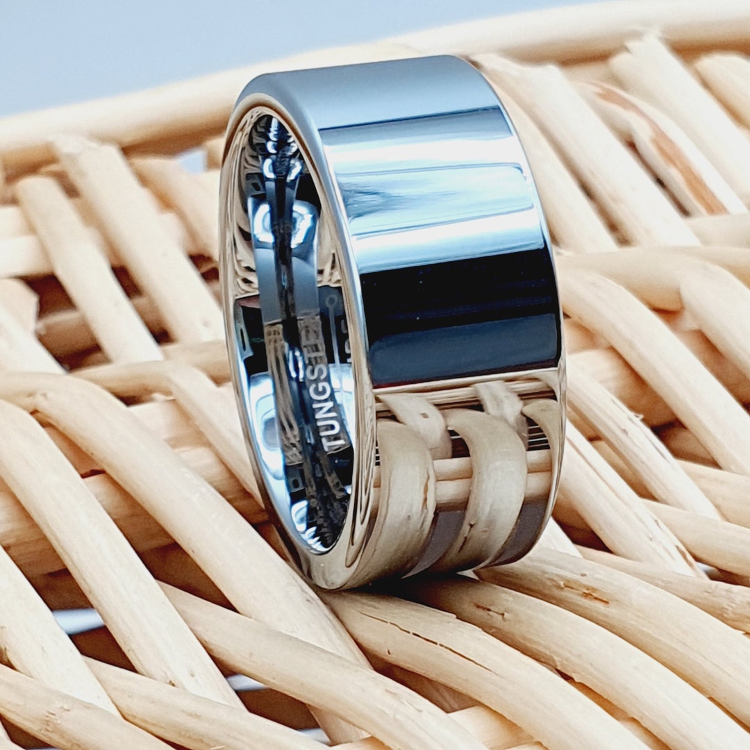 Daily Wear Silver Unisex Ring / Men's Extra Wide Statement Ring / Solid ...