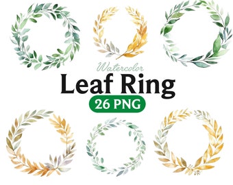 Watercolor Greenery Wreath, Floral Clipart, Green Leaves Frame ...