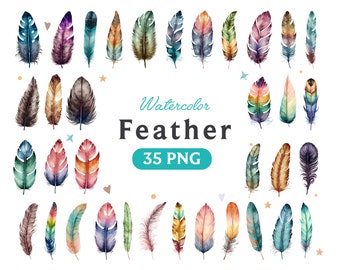 Feather clipart, Feather PNG, colorful feathers, feather clipart, feather art, boho plumes, bird feather, digital