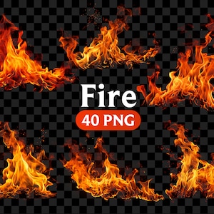 Watercolor fire and flames transparent PNGs