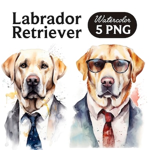 Labrador Retriever Clipart, niedlicher Hund Clipart, Hund PNG, Aquarell Labrador Retriever PNG, Hundeportrait, cooler Hund