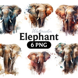 Elefante acuarela clipart, elefante PNG, vivero decoración arte de la pared, animal, elefante, 2