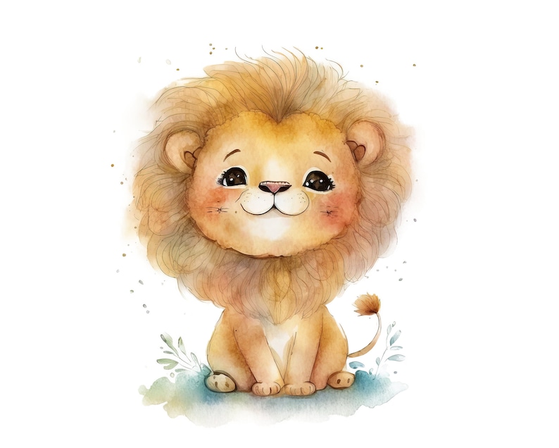 Aquarelle bébé Lion, bébé Lion clipart, bébé Lion PNG, bébé Lion clipart, bébé Lion art, bébé Lion, numérique, animal image 6