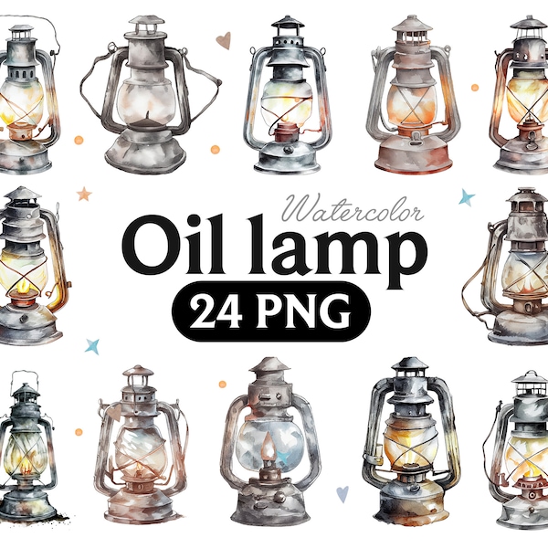 Oil lamp watercolor, Oil lamp PNG, Oil lamp Clipart, Vintage lantern, Watercolor Vintage lantern, Vintage lantern clipart