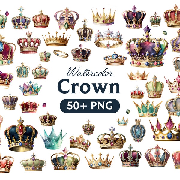 Crown Png, Watercolor Crown, Crown clipart, Crown PNG, Crown clipart, Crown art, Crown, digital, SET 1
