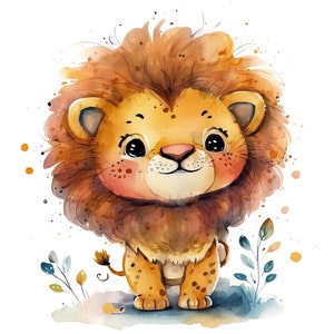 Aquarelle bébé Lion, bébé Lion clipart, bébé Lion PNG, bébé Lion clipart, bébé Lion art, bébé Lion, numérique, animal image 8